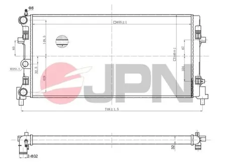 Радіатор охолодження двигуна JPN 60C9064JPN