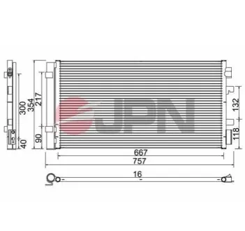 Радиатор кондиционера (с осушителем) JPN 60C9128JPN