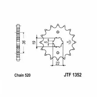 Зірка передня JT SPROCKETS JTF135214