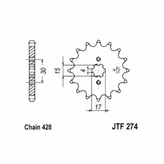 Зірка передня JT SPROCKETS JTF27415