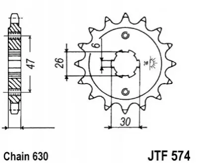 Зірка передня JT SPROCKETS JTF57416