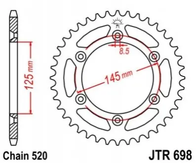 Зірка задня JT SPROCKETS JTR69844