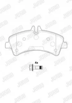 Колодки гальмівні (задні) MB Sprinter 411-519CDI/VW Crafter 06- (спарка) Jurid 2921709560 Купити в Україні