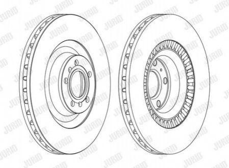 Тормозной диск передний Audi A8 / VW Phaeton Jurid 562517JC1 (фото 1)