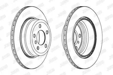 Диск гальмівний (задній) BMW X5 (E70/F15) 07- (320x20) M57/N20/N47/N52/N55/N57 Jurid 562521JC