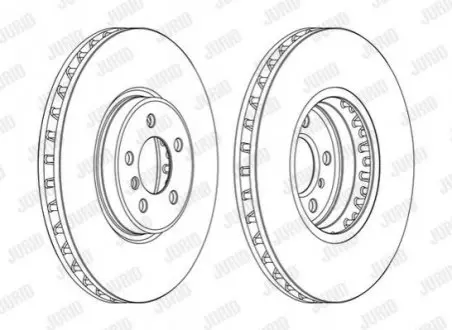Диск гальмівний (передній) BMW X5 (E70) 07-10/X6 (E71) 08-14 (365x36) Jurid 562522JC1