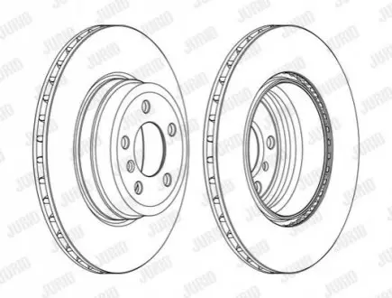 Диск гальмівний (задній) BMW X5 (E70/F15/F85) 4.8-5.0/3.0d 06-13 (345x24) M57/N55/N57/N62/N63 Jurid 562523JC1