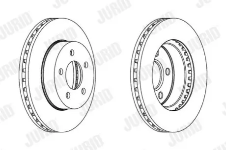 Диск гальмівний (передній) Jeep Cherokee 01-08 (288x28) (з покриттям) (вент.) Jurid 562856JC
