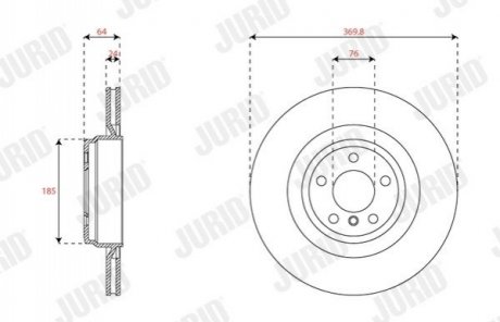 Тормозной диск задний BMW 5-Series, 7-Series Jurid 563515JC1 (фото 1)