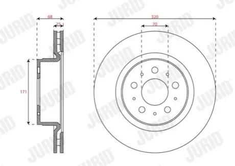 JURID TESLA диск гальм. передній Model 3 Jurid 563658JC Купити в Україні