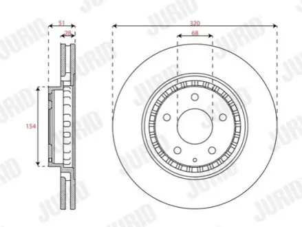 JURID MAZDA Диск гальмівний передній CX-5 (KF) 2.2 D 17 Jurid 563714JC Купити в Україні