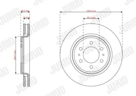 JURID FORD USA Гальм. диск передн. F-150 4.6 08-10, EXPEDITION 5.4 XLT 4x4 07 Jurid 563748JC-1