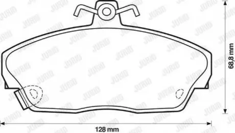 Колодки гальмівні (передні) Honda Civic VI/VII 94-05/Concerto 89-95/Rover 400 90-00 (17.5x129.3x68.6) Jurid 571438J Купити в Україні