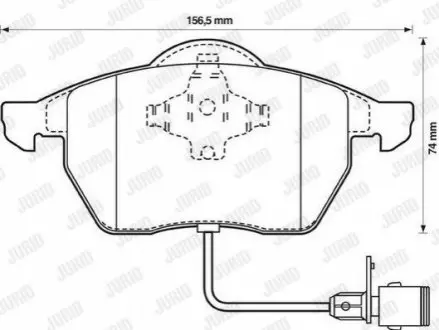 Колодки гальмівні (передні) Audi 100 90-94/Audi A6 94-97 (+датчики) Jurid 571512J Купити в Україні