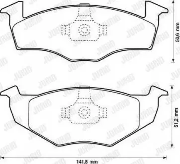 Колодки гальмівні (передні) Seat Cordoba/Ibiza II 93-02/VW Golf III 91-99/Polo 95-02 Jurid 571939J Купити в Україні