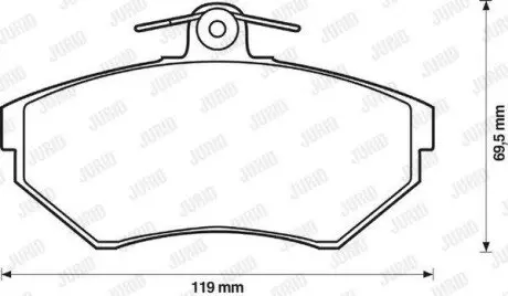 Колодки гальмівні (передні) Seat Cordoba/Ibiza/VW Caddy/Golf/Polo 91-04 Jurid 571969J