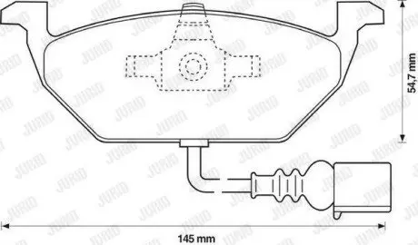 Колодки гальмівні (передні) Audi A3/Skoda Fabia/Octavia 96-13/VW Caddy 04-15/Golf 97- (+датчик) Jurid 571971J Купити в Україні