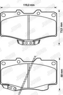 Колодки гальмівні (передні) Toyota Land Cruiser 90 96-02/VW Taro 2.4D 89-97 Jurid 572140J Купити в Україні