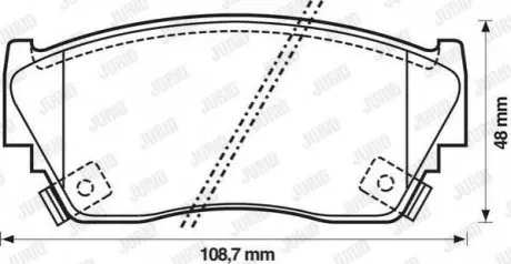 Колодки гальмівні (передні) Nissan Sunny II/III 1.4-1.6/2.0D 88-95 Jurid 572210J Купити в Україні