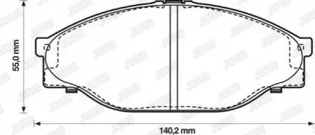 Колодки гальмівні (передні) Toyota Hiace IV/Hilux V-VI 87-05 (Sumitimo) Jurid 572378J