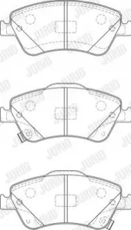 Колодки гальмівні (передні) Toyota Auris 06-12/Corolla 06-14 (з прижимною пластиною) Jurid 572524J Купити в Україні