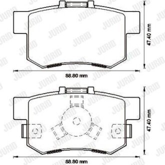 Тормозные колодки, дисковый тормоз.) Jurid 572544J