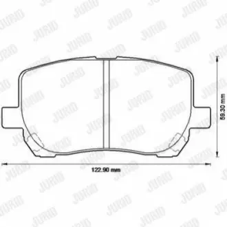 Колодки гальмівні (передні) Toyota Avensis/Corolla 01-10 (Akebono) Jurid 572546J Купити в Україні