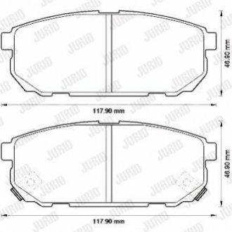 Тормозные колодки, дисковый тормоз.) Jurid 572549J (фото 1)