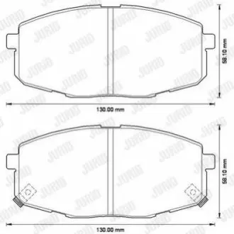 Колодки гальмівні (передні) Hyundai i30 07-12/Kia Cee'd 06-/Carens 02-/Cerato 09-/Soul 14 Jurid 572577JC Купити в Україні