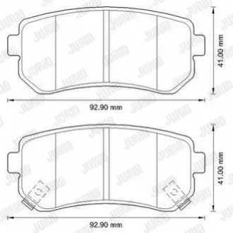 Комплект гальмівних колодок (задніх) Hyundai Accent/I20/I30/Ix35/Sonata/Kia Ceed/Rio/Sportage 1.2-3.3 05 Jurid 572590J Купити в Україні