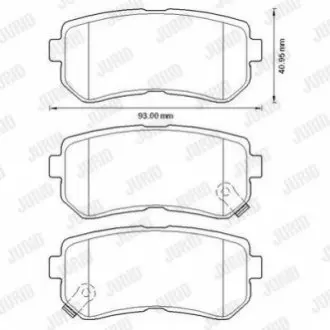 Комплект гальмівних колодок (задніх) Hyundai Accent/I20/I30/Ix35/Sonata/Kia Ceed/Rio/Sportage 1.2-3.3 05 Jurid 572604J Купити в Україні