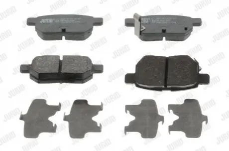 Колодки гальмівні (задні) Toyota Corolla/Auris 06-14/IQ/Urban Cruiser 09-15/Prius 12-/Yaris 05 Jurid 572632J Купити в Україні