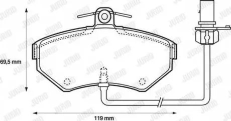 Колодки гальмівні (передні) Audi A4 94-08/Seat Exeo 08-13/VW Passat B5 96-00 (+датчики) Jurid 573006J Купити в Україні