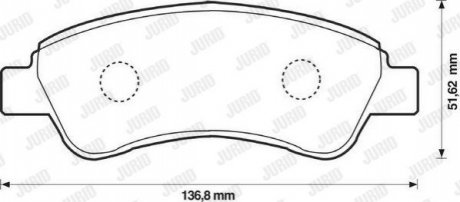 CITROEN тормозные колодки передние.Berlingo,C2,3,4,DS3,Peugeot 97- Jurid 573030JC