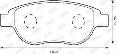 Тормозные колодки, дисковый тормоз.) - (425222, 425235, 425250) Jurid 573031J (фото 1)