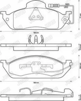 Колодки гальмівні (передні) MB M-class (W163) 98-05 (+датчик) Jurid 573034J