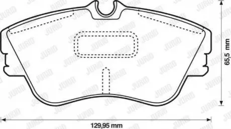 Колодки гальмівні (передні) VW T4 1.9-2.5TDI (Lucas) (з датчиком) Jurid 573050J Купити в Україні