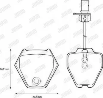 Колодки гальмівні (передні) Audi A4 97-01/A6 97-05/VW Passat B5 00-05/Phaeton 02-08 (+датчики) Jurid 573064J Купити в Україні