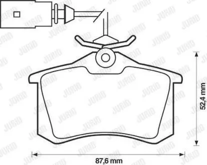 Колодки гальмівні (задні) Ford Galaxy 95-06/VW Sharan/Seat Alhambra 95-10/Ibiza 03-08 (+датчик) Jurid 573065JC Купити в Україні