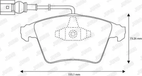 Комплект гальмівних колодок (передніх) VW Multivan/T5 03-/T6 15- (з датчиком) Jurid 573159J Купити в Україні