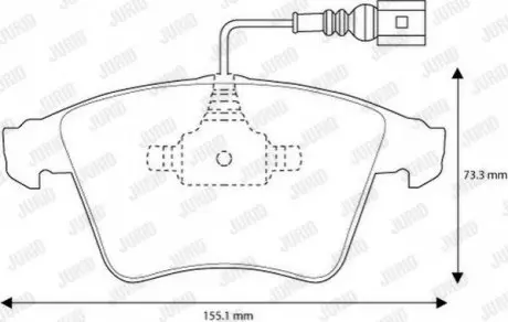 Комплект гальмівних колодок (передніх) VW Multivan/T5 03-/T6 15- (з датчиком) Jurid 573160J Купити в Україні