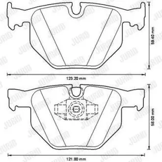 Колодки гальмівні (задні) BMW 7 (E65/E66/E67) 01-08 (Ate) Jurid 573228JC Купити в Україні