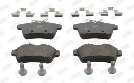 Колодки гальмівні (задні) Citroen C4 09-/DS4/DS5 11-15/Peugeot 308/508/3008/5008 09-18 (з прижимною пластиною) Jurid 573315J Купити в Україні