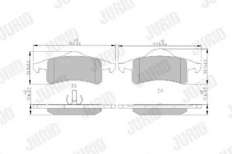 Колодки гальмівні (задні) Jeep Grand Cherokee II 99-05 Jurid 573374J Купити в Україні