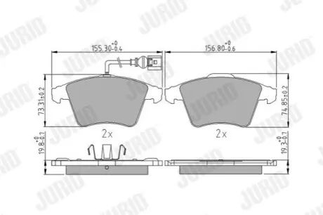 Колодки гальмівні (передні) VW Touareg 2.5TDI 03-10 Jurid 573391J