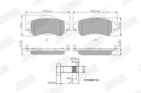 Колодки гальмівні (передні) Citroen C4 09 Jurid 573399J Купити в Україні