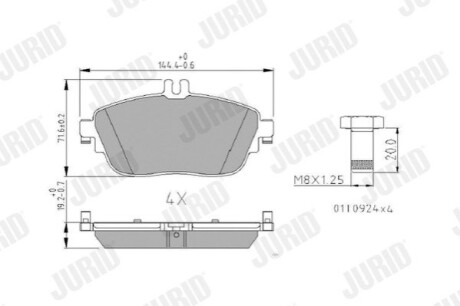 Дисковые тормозные колодки Jurid 573403J