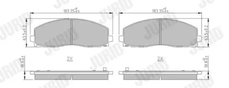 Колодки гальмівні (передні) Jeep Wrangler 2.0/2.2 17 Jurid 573411J Купити в Україні
