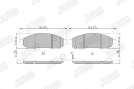 Колодки гальмівні (передні) Nissan NP300 Navara/Pathfinder III 05 Jurid 573431J Купити в Україні