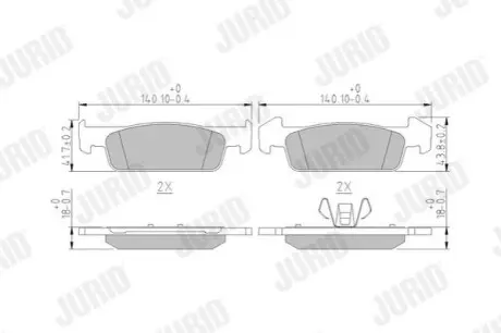 Колодки гальмівні (передні) Dacia Logan II/Sandero II 12-/Renault Logan 11-/Sandero 13/Clio IV 18 Jurid 573441J Купити в Україні